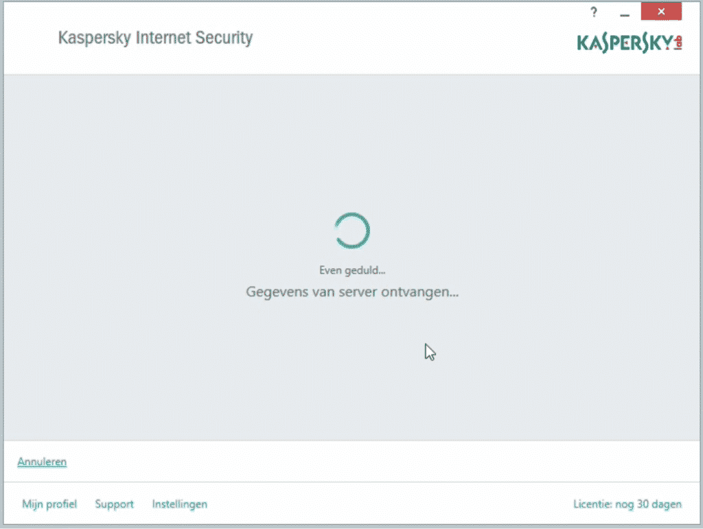 Kaspersky: programma wordt geactiveerd